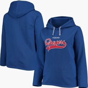 SOFT AS A GRAPE Women's Royal Texas Rangers Side Split Pullover Hoodie 2x
